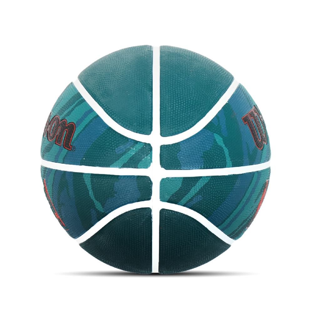 WILSON  威爾森 籃球 NBA DRV Plus NO.7 Basketball 火紋系列 綠 橡膠 室外 耐磨 標準7號球 WTB9201XB07