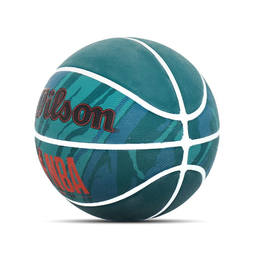 WILSON  威爾森 籃球 NBA DRV Plus NO.7 Basketball 火紋系列 綠 橡膠 室外 耐磨 標準7號球 WTB9201XB07