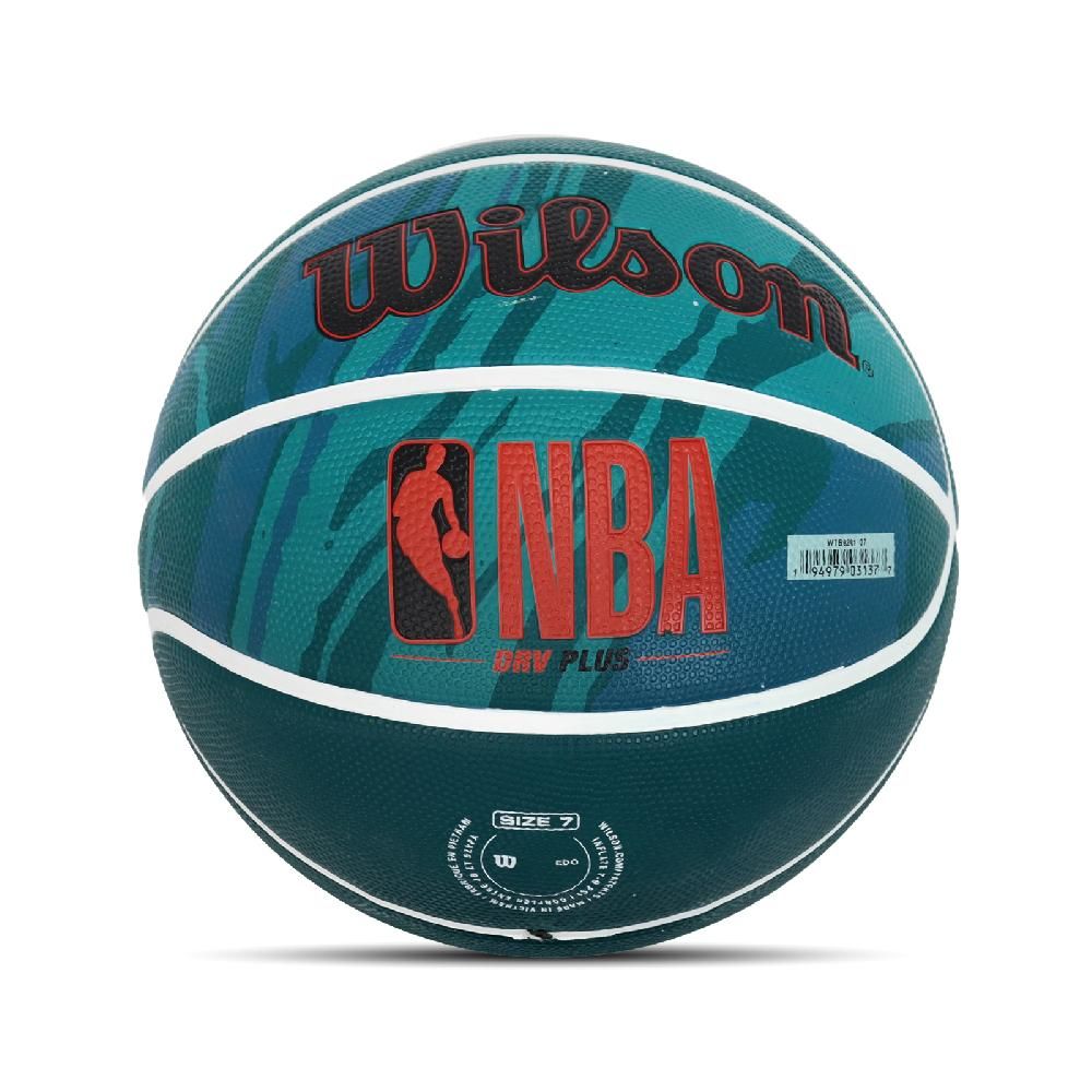 WILSON  威爾森 籃球 NBA DRV Plus NO.7 Basketball 火紋系列 綠 橡膠 室外 耐磨 標準7號球 WTB9201XB07