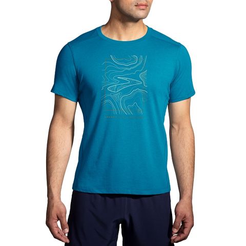 BROOKS 男 距離短袖上衣 2.0_太平洋藍/BR山徑跑(211453498)