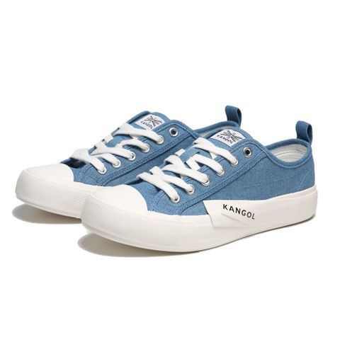 KANGOL 帆布鞋 藍 側方標 解構 休閒鞋 女 6222160380