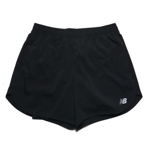 NEW BALANCE 短褲 NB 黑色 5吋 兩件式 運動短褲 男 AMS33217BK