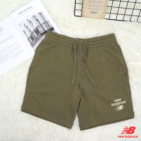 New Balance 紐巴倫 短褲 Essentials Shorts 男款 綠 棉褲 運動褲 抽繩 亞規 NB  AMS31520CGN