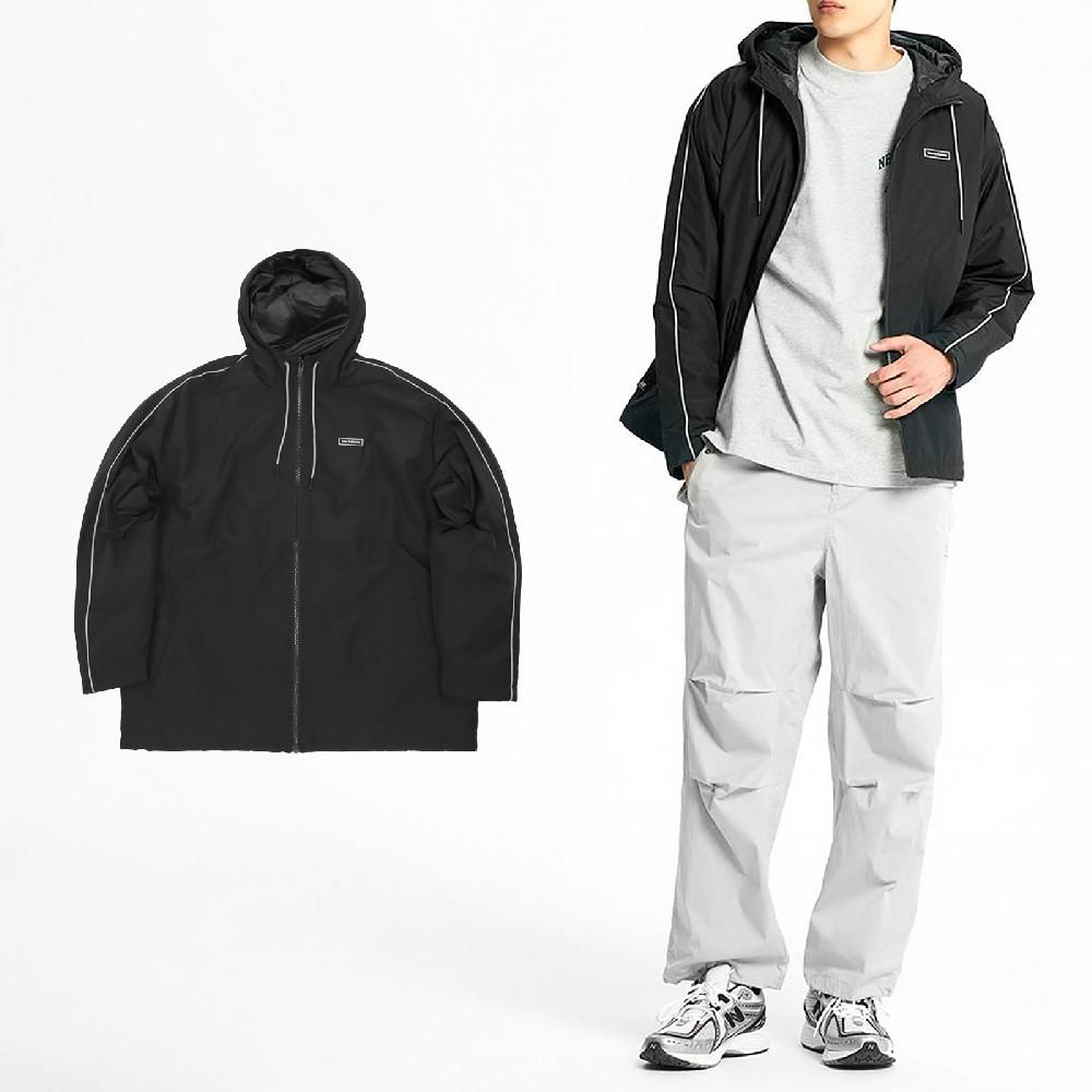 New Balance  紐巴倫 連帽外套 Essentials Jacket 男款 黑 長袖 寬鬆 保暖 美版 NB MJ33537BK