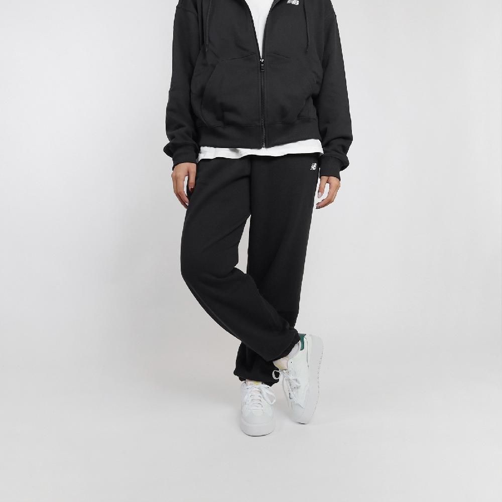 NEW BALANCE  紐巴倫 長褲 SE FT Pants 女款 黑 白 抽繩 寬鬆 束腳 棉褲 褲子 NB AWP41500BK