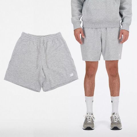 New Balance 紐巴倫 短褲 Sport Essentials French Terry 男款 灰 白 7吋 寬鬆 褲子 MS41520AG