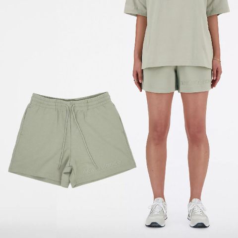 NEW BALANCE 紐巴倫 短褲 Hyper Density Shorts 女款 綠 針織 抽繩 褲子 NB WS41550OVN