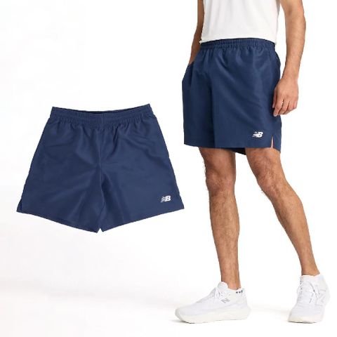 NEW BALANCE 紐巴倫 短褲 Sport Essentials Shorts 男款 藍 7吋 抽繩 運動褲 NB MS41501NNY