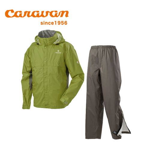 【 Caravan 】原廠貨 中性 日本製 兩件式雨衣/防水/登山/健行/旅遊 橄欖綠(6275500)