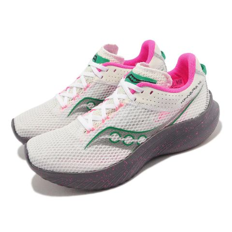 Saucony 競速跑鞋 Kinvara 14 女鞋 白 岩石灰 綠 輕量 訓練 運動鞋 索康尼 S1082385