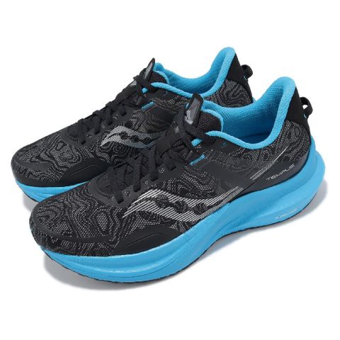 Saucony 索康尼 慢跑鞋 Tempus 男鞋 幻境黑 藍 輕量 緩衝 路跑 運動鞋 S2072060