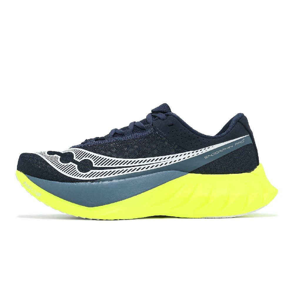 SAUCONY 索康尼   競速跑鞋 Endorphin Pro 4 男鞋 藍 螢光綠 雙密度中底 碳板 回彈 運動鞋 S20939222