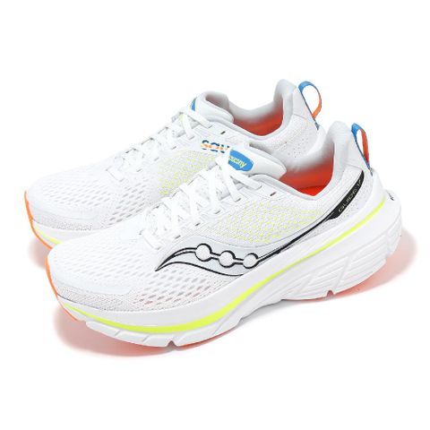 SAUCONY 索康尼 慢跑鞋 Guide 17 男鞋 白 橘 黃 緩衝 透氣 運動鞋 S20936220