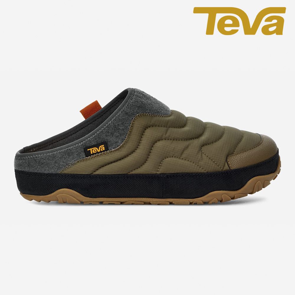  【TEVA】正品 中性 ReEmber Terrain 防潑水菠蘿麵包鞋/穆勒鞋/休閒鞋 深橄欖(TV1129596DOL)