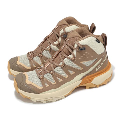 SALOMON 戶外鞋 X Ultra 360 Edge GTX Mid 女鞋 棕 米白 防水 中筒 登山鞋 薩洛蒙 L47462700