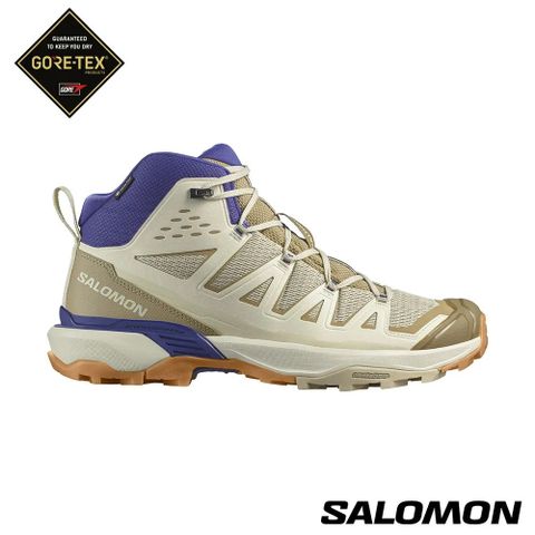 【SALOMON】男 X ULTRA 360 EDGE GTX 中筒登山鞋 白/棕/藍 登山鞋 男 -L47378100