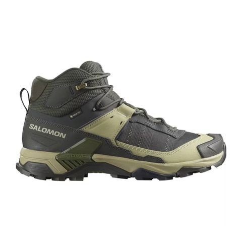 【SALOMON】男 X ULTRA 5 GTX 中筒登山鞋 泥炭黑/灰綠/夜藍 登山鞋 男 -L47754300