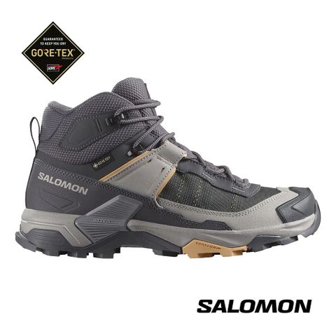 【SALOMON】女 X ULTRA 5 GTX 中筒登山鞋 黑灰/海鷗灰/黏土棕 登山鞋 女 -L47754500