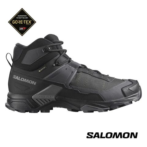 【SALOMON】男 X ULTRA 5 GTX 中筒登山鞋WIDE 黑/瀝灰/堡岩灰 登山鞋 男 -L47755400