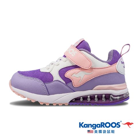 KangaROOS 【 美國袋鼠鞋】童鞋 MEGA RUN 超輕量 氣墊慢跑鞋(粉紫-KK21467)