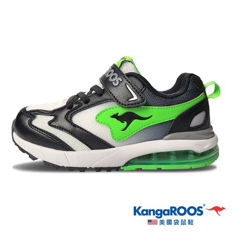 KangaROOS 美國袋鼠鞋 童鞋 CAPSULE 機能運動 太空氣墊跑鞋 (黑/綠-KK31950)