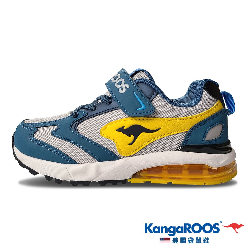 KangaROOS 美國袋鼠鞋  童鞋 CAPSULE 機能運動 太空氣墊跑鞋 (藏青/黃-KK31956)