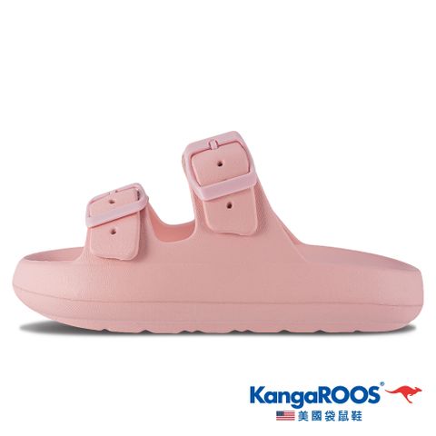 【KangaROOS 美國袋鼠鞋】童鞋 PUFFS 泡芙柔底拖鞋 拖鞋 涼鞋(粉-KK32383)