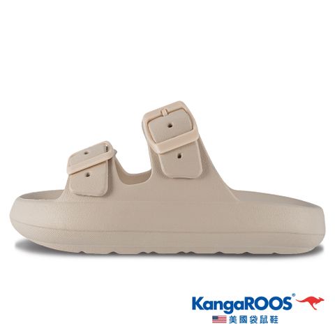 KangaROOS 美國袋鼠鞋 童鞋 PUFFS 泡芙柔底拖鞋 拖鞋 涼鞋(奶茶-KK32382)