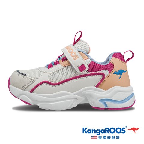 【KangaROOS 美國袋鼠鞋】童鞋 FUSION 2 復古老爹鞋 運動鞋 休閒鞋 (米/橘/桃-KK32321)
