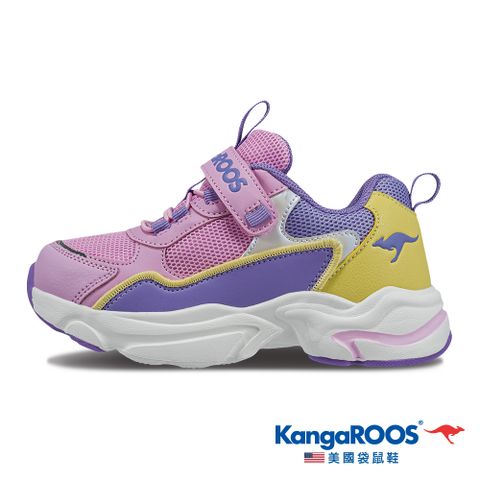 【KangaROOS 美國袋鼠鞋】童鞋 FUSION 2 復古老爹鞋 運動鞋 休閒鞋 (粉/紫/黃-KK32327)
