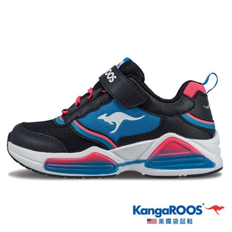 KangaROOS 美國袋鼠鞋 童鞋 K-BOUNCE 漸層系機能童鞋 避震緩衝(黑/藍/紅-KK32360)