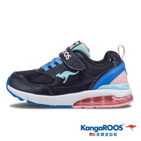 【KangaROOS 美國袋鼠鞋】童鞋 K-RIDER 2 防潑水氣墊童鞋 緩衝透氣 穩定支撐 (黑/藍/粉-KK41301)
