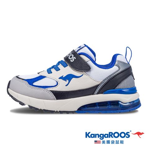 【KangaROOS 美國袋鼠鞋】童鞋 K-RIDER 2 防潑水氣墊童鞋 緩衝透氣 穩定支撐(黑/灰/藍-KK41306)