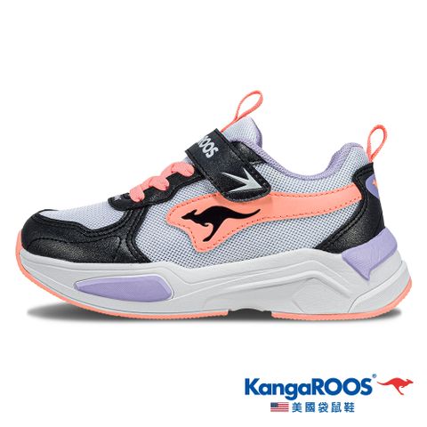 KangaROOS 美國袋鼠鞋 童鞋 NEON 2 夜光運動童鞋 緩震透氣 網布包覆 (灰/黑/橘-KK41851)