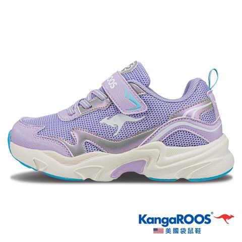 【KangaROOS 美國袋鼠鞋】童鞋 WAVY 千禧復古老爹童鞋 Y2K運動鞋 老爹鞋 (紫-KK41817)