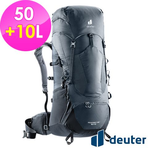 Deuter 【德國】AIRCONTACT LITE拔熱式透氣背包50+10L (3340318 黑/登山/健行/自助旅行/雙肩後背包)