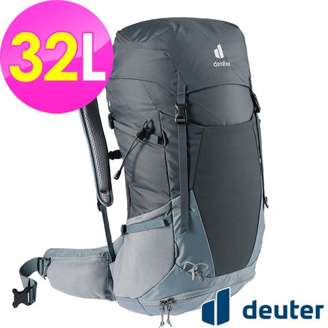 【德國deuter】FUTURA透氣網架背包32L (3400821 黑/水藍/登山/健行/雙肩後背包/戶外休閒/旅遊)