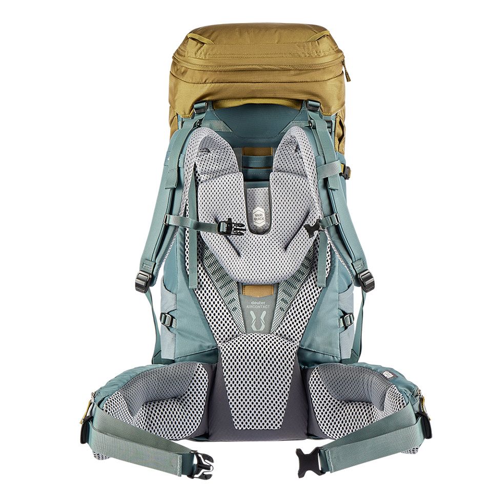 德國deuter】AIRCONTACT拔熱透氣背包55+10L (3320321 土/湖藍/登山