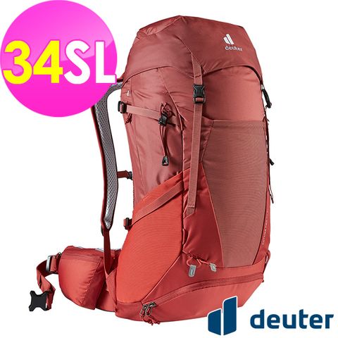 Deuter 【德國】FUTURA PRO透氣網架背包34SL (3401021 岩漿紅/自助旅行/登山/健行/女用雙肩後背包)