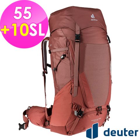 Deuter 【德國】FUTURA AIR TREK網架直立式透氣背包55+10SL (3402221 岩漿紅/登山/健行/女性窄肩款)