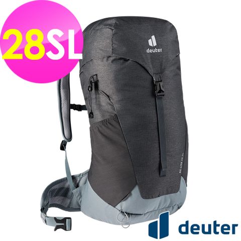 Deuter 【德國】AC LITE網架直立式透氣背包28SL (3420921 黑/水藍/輕量/戶外/後背包/一日行程)