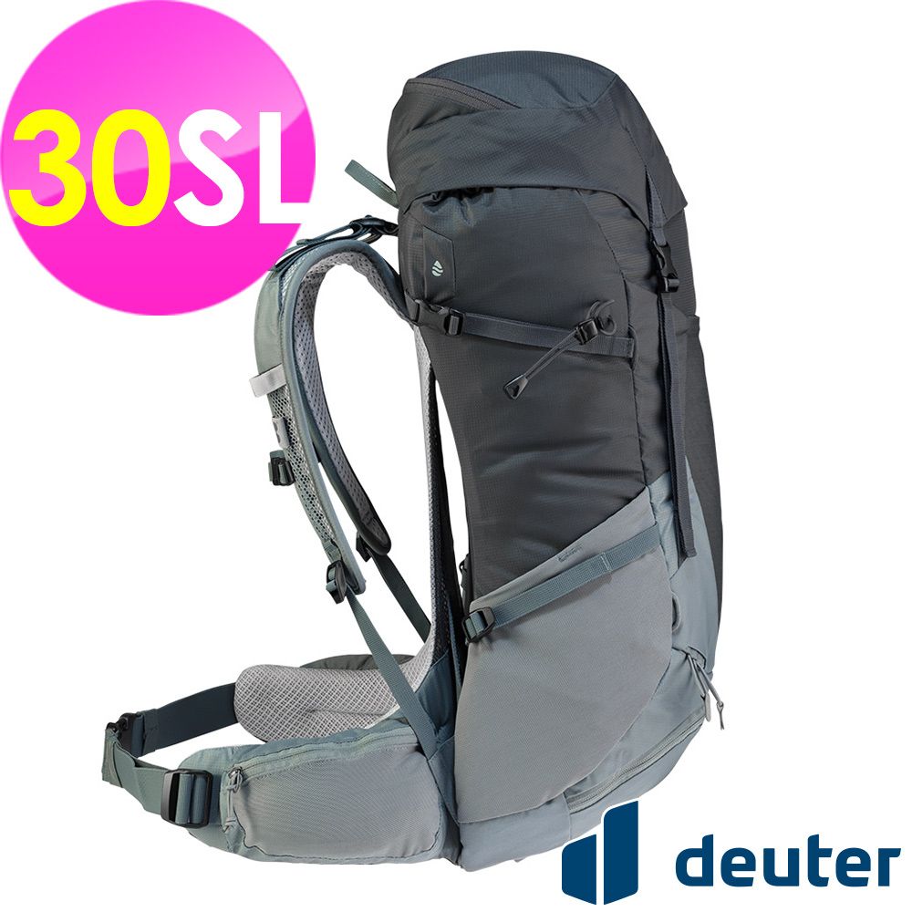 Deuter 【德國】FUTURA透氣網架背包30SL (3400721 黑/水藍/登山/健行)