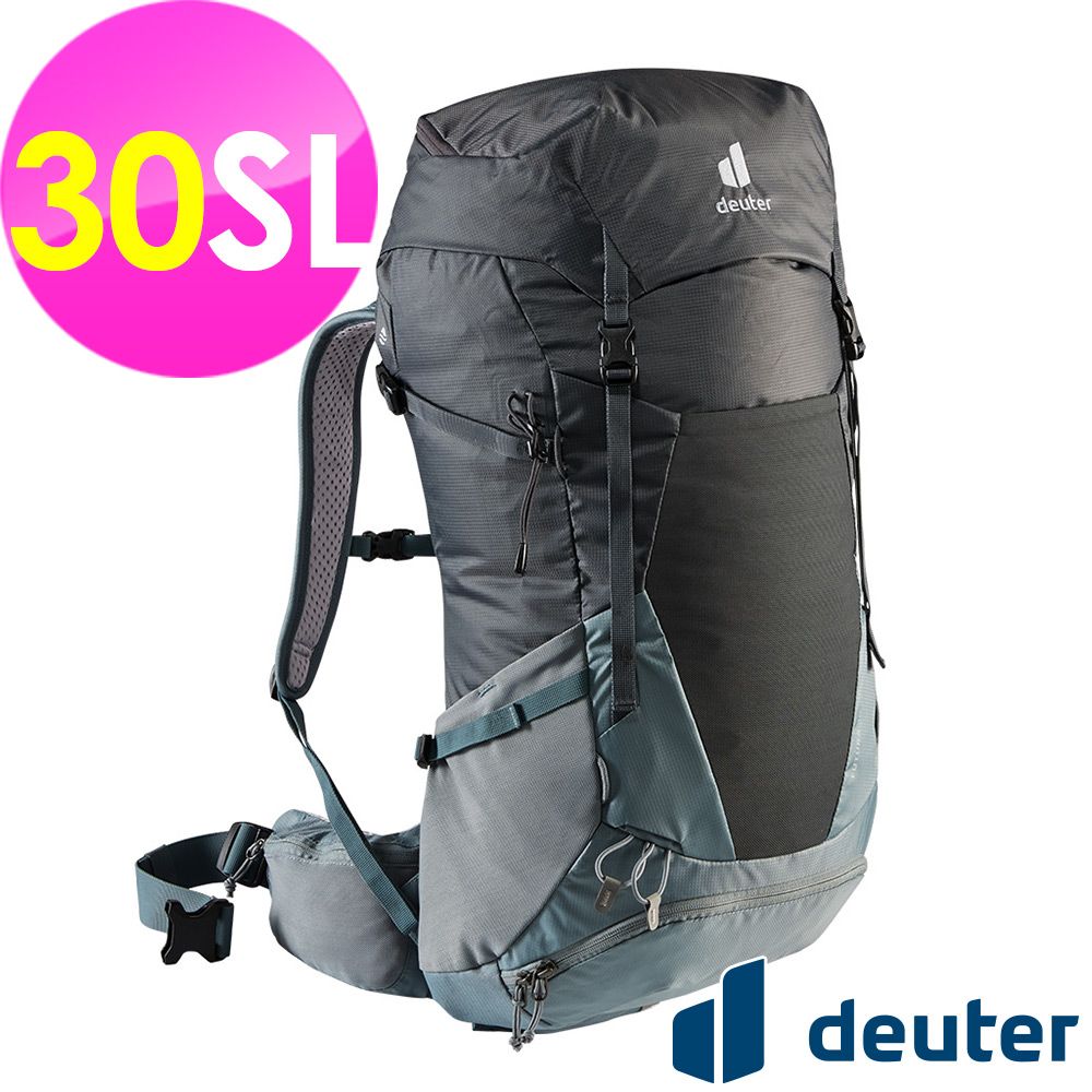 Deuter 【德國】FUTURA透氣網架背包30SL (3400721 黑/水藍/登山/健行)