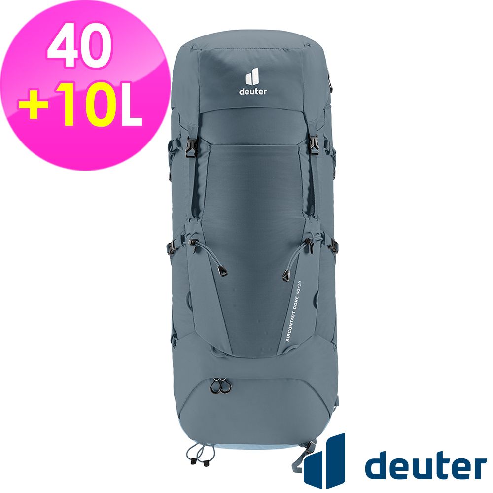 Deuter 【德國】AIRCONTACT CORE拔熱式透氣背包40+10L (3350122 黑/水藍/登山/健行)