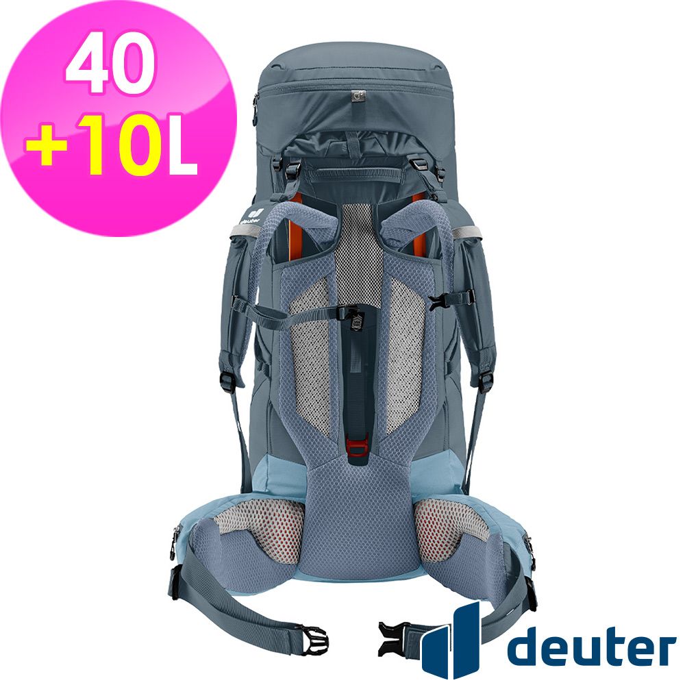 Deuter 【德國】AIRCONTACT CORE拔熱式透氣背包40+10L (3350122 黑/水藍/登山/健行)