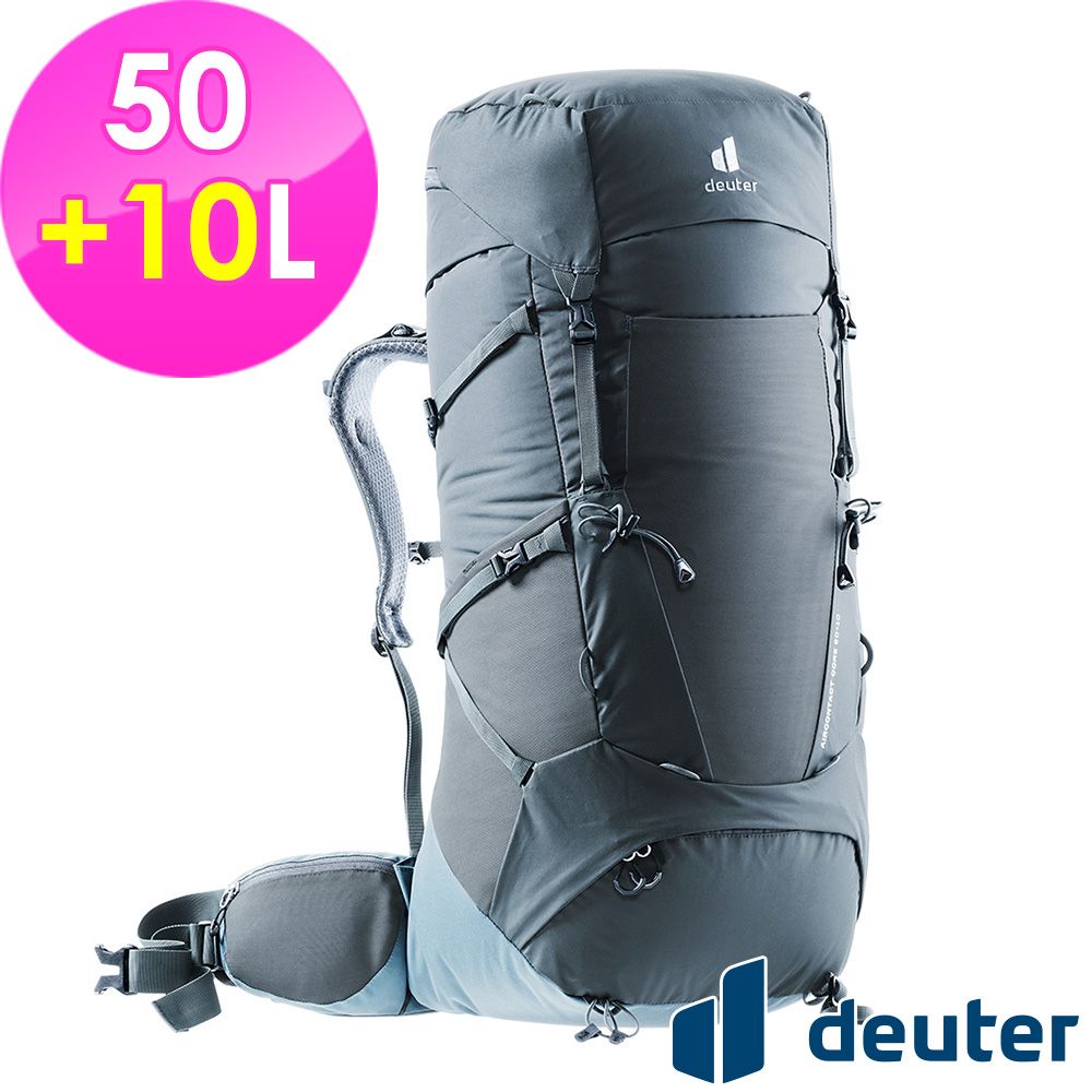 Deuter 【德國】AIRCONTACT CORE拔熱式透氣背包50+10L (3350322 黑/水藍/登山/健行)