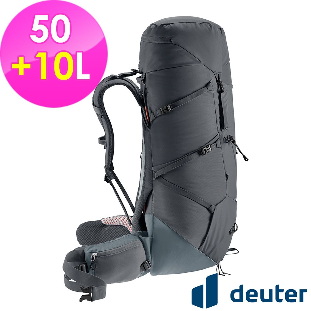 Deuter 【德國】AIRCONTACT CORE拔熱式透氣背包50+10L (3350322 黑/水藍/登山/健行)