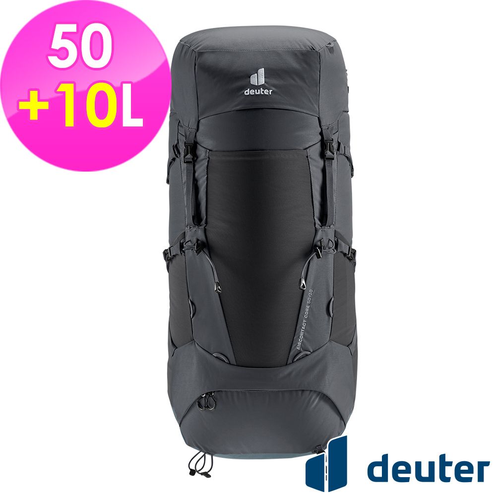 Deuter 【德國】AIRCONTACT CORE拔熱式透氣背包50+10L (3350322 黑/水藍/登山/健行)