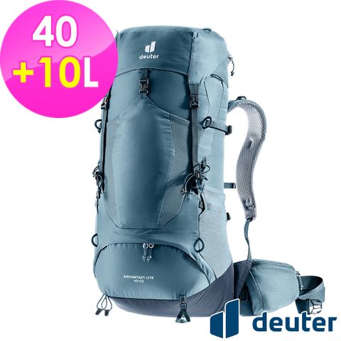 Deuter 【德國】AIRCONTACT LITE拔熱式透氣背包40+10L (3340123 霧藍/登山/健行)