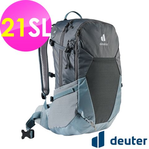 Deuter 【德國】FUTURA透氣網架背包21SL (3400021 黑/水藍/登山/健行/旅遊)